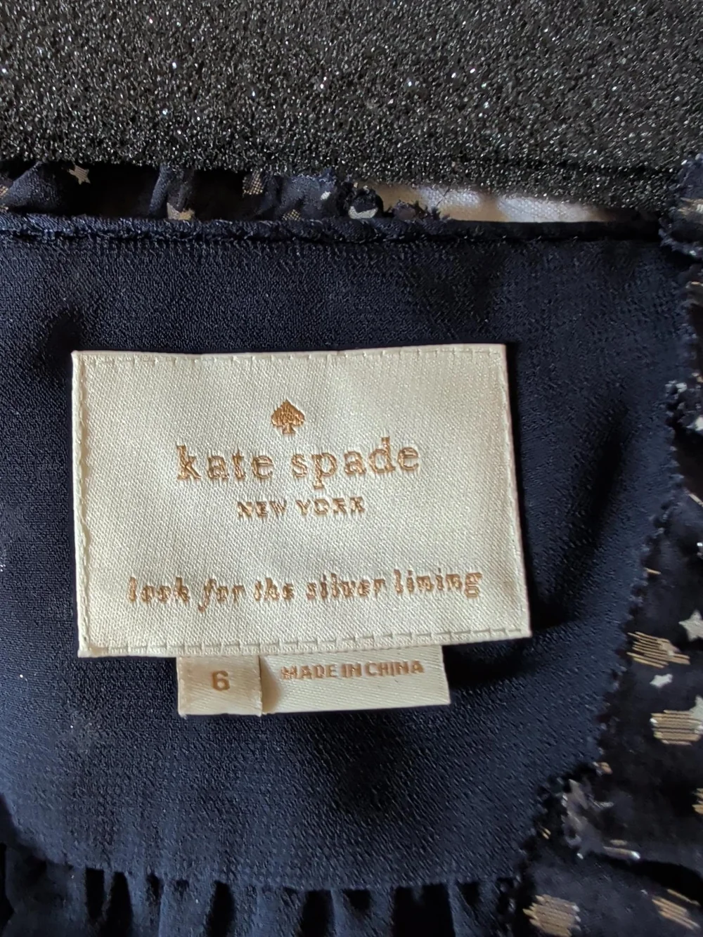 kate spade Navy and White Long Sleeve V-Neck Floral Dress